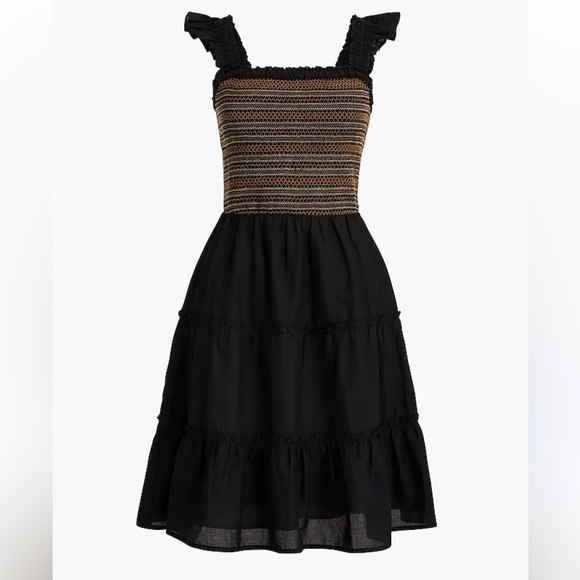 J. Crew Brown and Black Smocked Mini Sundress - Picture 4 of 7